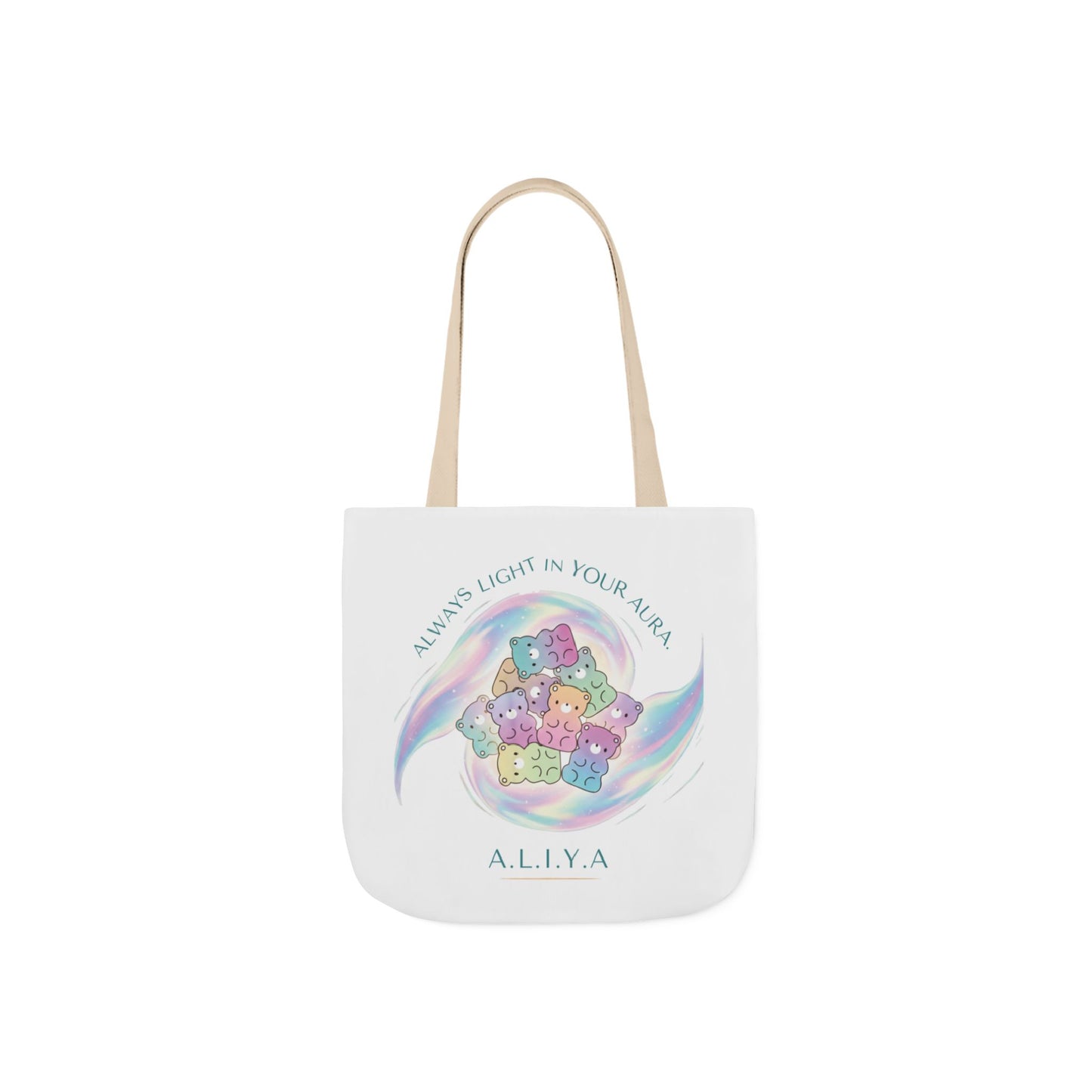 Aesthetic canvas tote bag with custom acrostic name art. Durable, eco-friendly reusable cotton bag featuring a personalized initial quote and minimalist design for sustainable everyday fashion.
