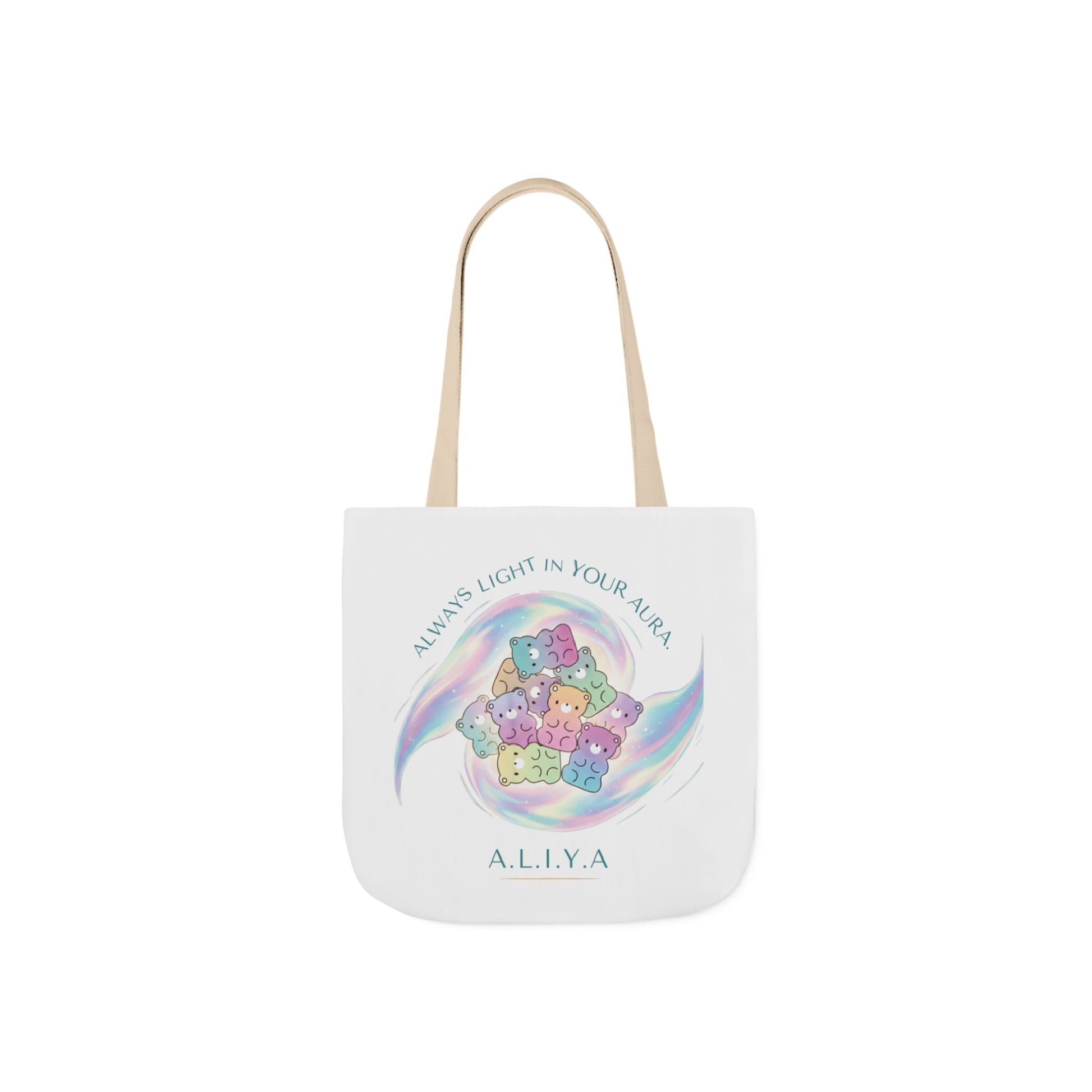 Aesthetic canvas tote bag with custom acrostic name art. Durable, eco-friendly reusable cotton bag featuring a personalized initial quote and minimalist design for sustainable everyday fashion.