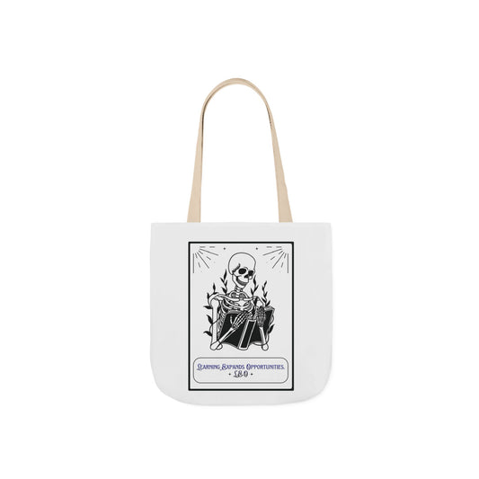 Aesthetic canvas tote bag with custom acrostic name art. Durable, eco-friendly reusable cotton bag featuring a personalized initial quote and minimalist design for sustainable everyday fashion.