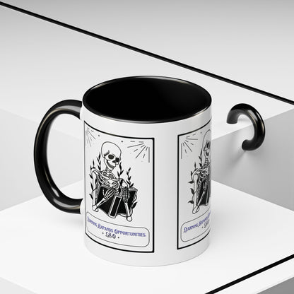 Custom acrostic name mug available in 11oz and 15oz. Features personalized name meaning art and power quotes on premium, dishwasher-safe ceramic. Perfect for office decor and meaningful gifts.