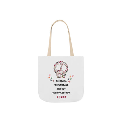 Aesthetic canvas tote bag with custom acrostic name art. Durable, eco-friendly reusable cotton bag featuring a personalized initial quote and minimalist design for sustainable everyday fashion.