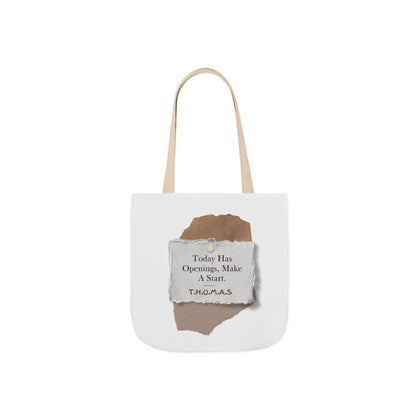 Aesthetic canvas tote bag with custom acrostic name art. Durable, eco-friendly reusable cotton bag featuring a personalized initial quote and minimalist design for sustainable everyday fashion.