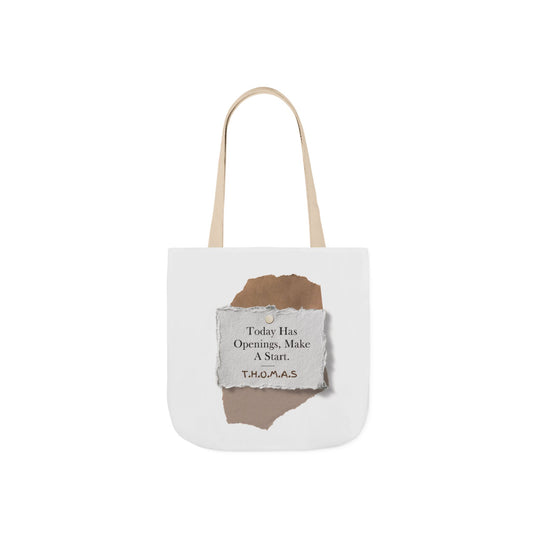 Aesthetic canvas tote bag with custom acrostic name art. Durable, eco-friendly reusable cotton bag featuring a personalized initial quote and minimalist design for sustainable everyday fashion.