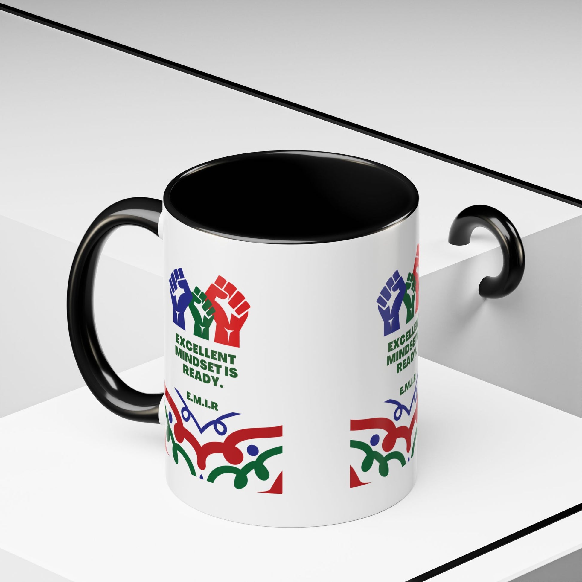 Custom acrostic name mug available in 11oz and 15oz. Features personalized name meaning art and power quotes on premium, dishwasher-safe ceramic. Perfect for office decor and meaningful gifts.